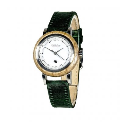 Grapevine Zelené drevené hodinky dámske