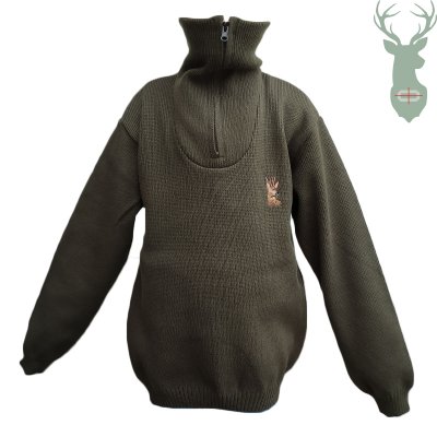 Detský sveter s vysokým zipsom - srnec
