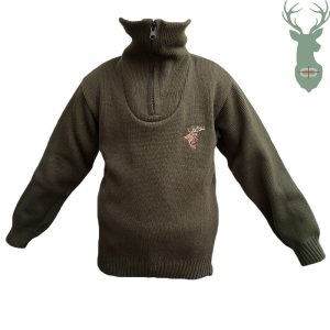 Detský sveter s vysokým zipsom - jeleň