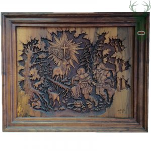 Svätý Hubertus - drevený obraz