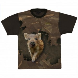 Wild Zone - Tričko so vzorom diviaka hnedé