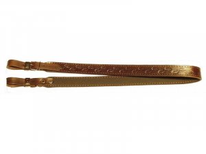 Kožený remeň na zbraň podšitý protišmykovou gumou hnedý