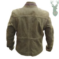 Dámsky kožený kabát Exclusive - zeleno hnedý